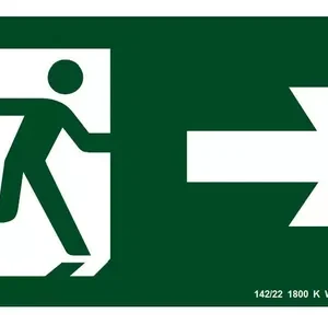 Placa De Sinalização Rota De Fuga Direita